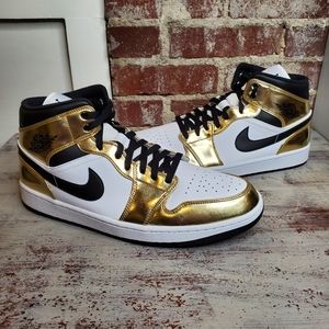 Jordan 1 Mid Metallic Gold Size 13 NEW